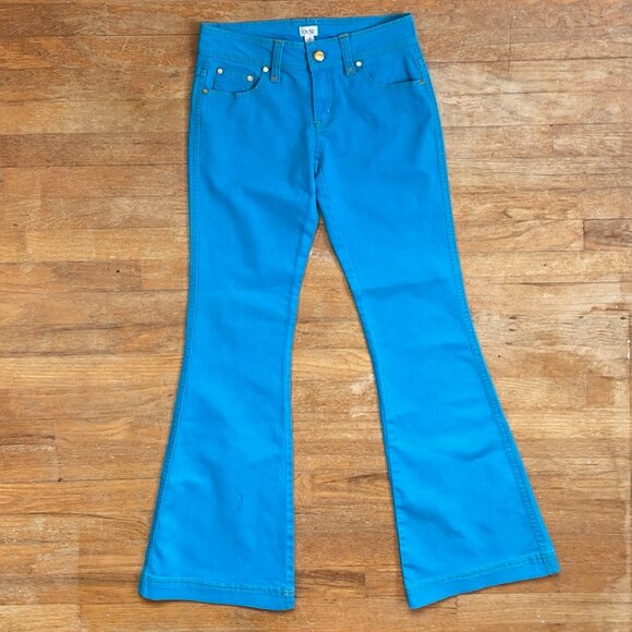 Vintage Bell Bottom Low Rise Jeans Size Small (6) 29" Waist 1990s Cache Blue - Picture 1 of 5